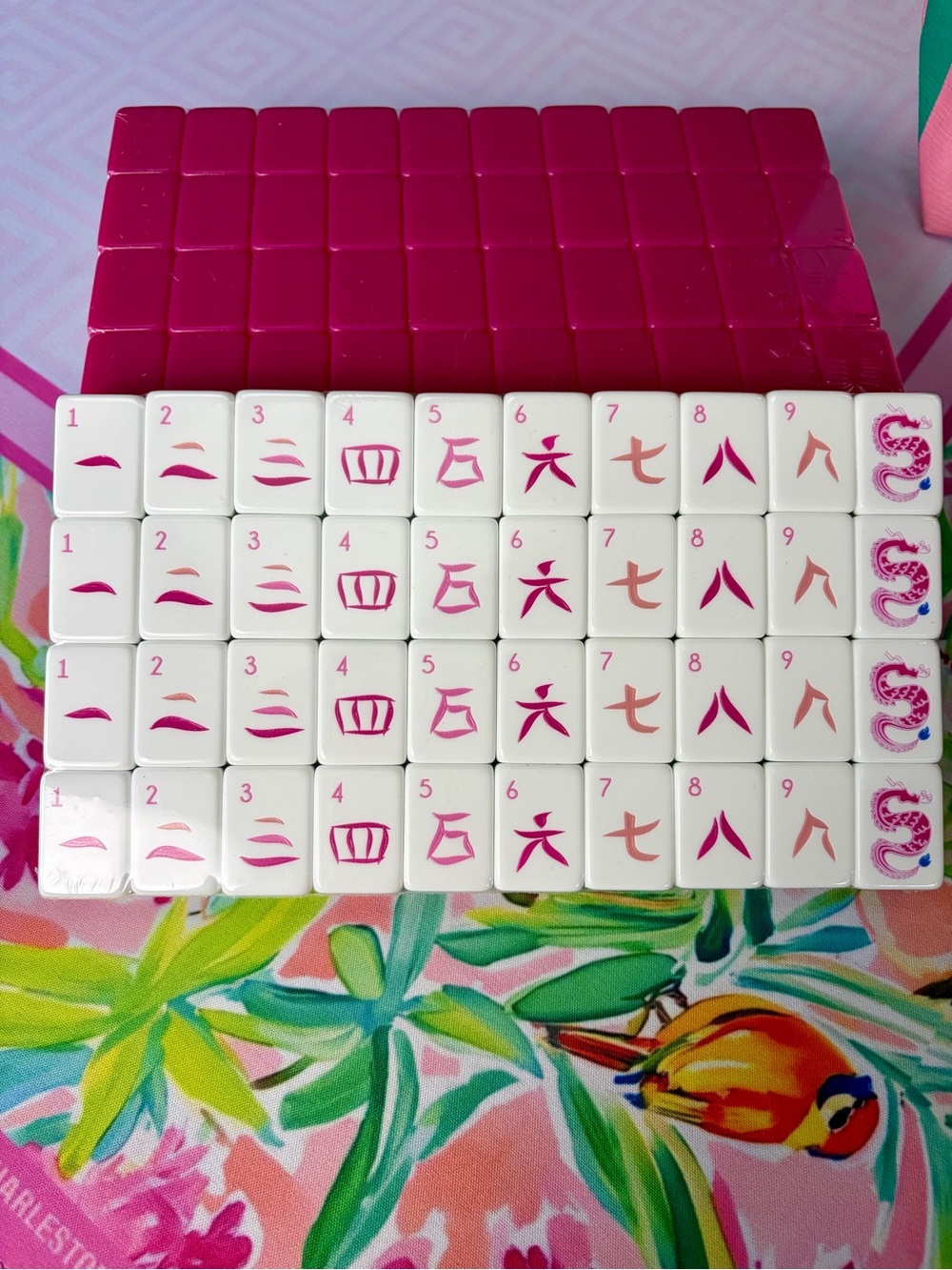 Pretty ๐ฌ๐ฉท Candy Pink Mahjong Tiles ๐๏ธ with Accessories - Picture 3 of 11